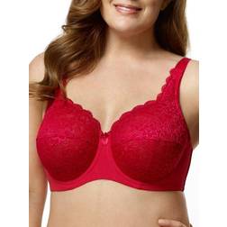 Elila Isabella Lace Full Coverage Bra - Red