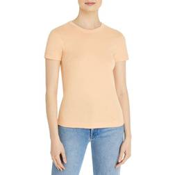 Three Dots Essential Heritage Knit Crew Tee - Apricot Ice