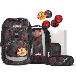 Ergobag TaekBeardo Set Pack School Bag - Black/ Grey/Red