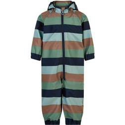 Minymo Kid's Softshell Suit Stripe Overall 92, black/grey/brown