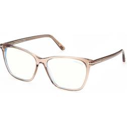 Tom Ford Square Blue Light Glasses, 55mm Pink