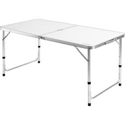 Camping Table White Aluminum 120x60x70cm Foldable