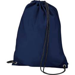 BagBase Budget Water Resistant Sports Gymsac Drawstring Bag (11 Litres) (Pack of 2) (One Size) (Navy Blue)