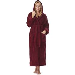 Arus Women's Cotton Hooded Full Length Turkish Bathrobe