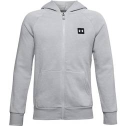 Under Armour Boy's Rival Cotton Full Zip Hoodie - Mod Gray Light Heather/Black (1357613-011)