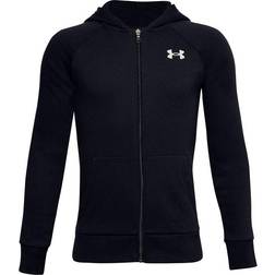 Under Armour Boy's Rival Cotton Full Zip Hoodie - Black/Onyx White (1357613-001)