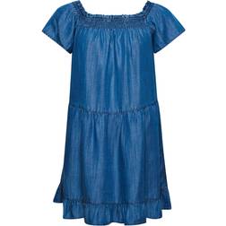 Superdry Vintage Off The Shoulder Dress - Blue