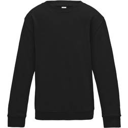 AWDis Kid's Plain Crew Neck Sweatshirt - Jet Black