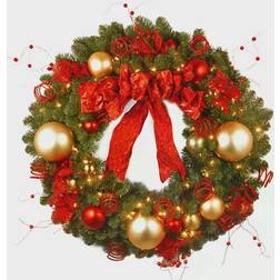 National Tree Company Pre-Lit Artificial Decorative Collection Cozy Christmas Wreath Christmas Decoration