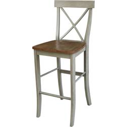 International Concepts Hickory and Stone X-Back Bar Stool 45"