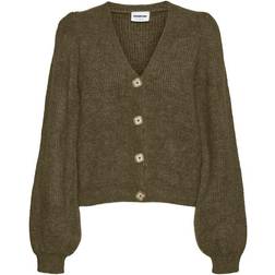 Noisy May Son Knitted Cardigan - Burnt Olive