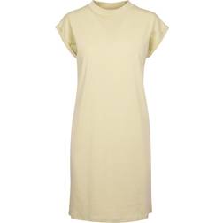 Build Your Brand Turtle Extended Shoulder Dress - Soft Yellow