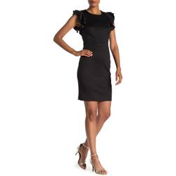 Tommy Hilfiger Flutter Sleeve Sheath Dress - Black