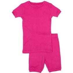 Leveret Toddler Unisex Solid Color Short Pajama Set - Hot Pink