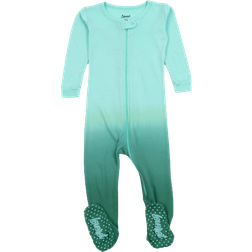 Leveret Baby Footed Ombré Dye Cotton Pajamas - Aqua Ombre Tie Dye (32587634606154)
