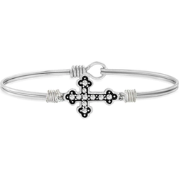 Luca + Danni Cross Bangle Bracelet - Silver/Black/Transparent
