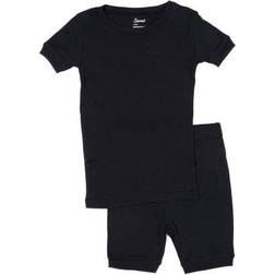 Leveret Kid's Short Sleeve Neutral Solid Color Pajamas - Navy (32177961238602)