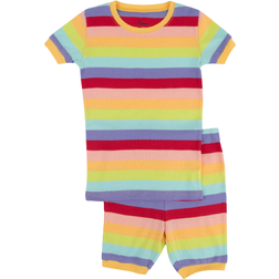 Leveret Short Sleeve Rainbow Cotton Pajamas - Girlstripes