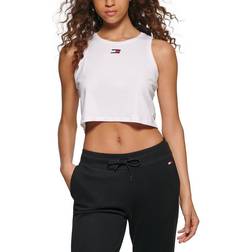 Tommy Hilfiger Women's Crewneck Cropped Tank Top - Winter White