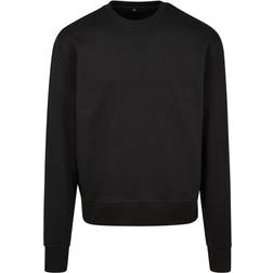 Build Your Brand Unisex Adults Premium Oversize Crew Neck Sweatshirt (Black)