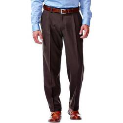 Haggar eCLo Stria Classic Fit Pleated Dress Pants, 32