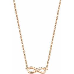 s.Oliver Necklaces Women Sets, with Zirconia synth, cm, Rosé, Infinity, Comes in jewelry gift box, 2019930