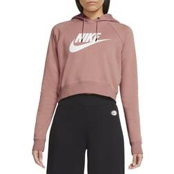 Nike Women's Sportswear Essential Cropped Hoodie - Rose Whisper/White