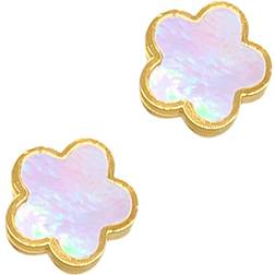 Adornia Clover Stud Earrings - Gold/Multicolour