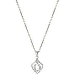 Montana Silversmiths Shielded in Horseshoes Necklace - Silver/Transparent