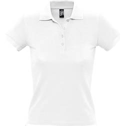 Sol's Women's People Pique Short Sleeve Cotton Polo Shirt - White