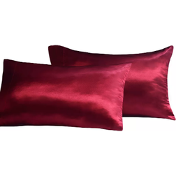 Madison Park Essentials Satin Pillow Case Red (76.2x50.8)