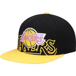 Mitchell & Ness Los Angeles Lakers Hardwood Classics Low Big Face Snapback Hat Men - Black/Gold