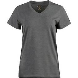 Blue Mountain Women's Short Sleeve V-Neck T-shirt - Heather Gey
