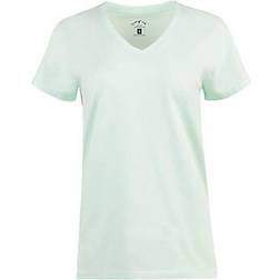 Blue Mountain Women's Short Sleeve V-Neck T-shirt - Blue Glass Heather