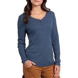 Dickies Women's Henley Long Sleeve Shirt - Dark Denim Blue