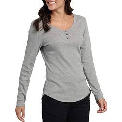 Dickies Women's Henley Long Sleeve Shirt - Graphite Grey