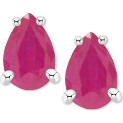 Macy's Stud Earrings - Silver/Ruby