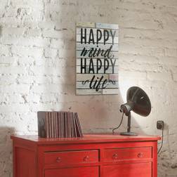 Stonebriar Collection "Happy Mind, Happy Life" Wall Decor, Brown