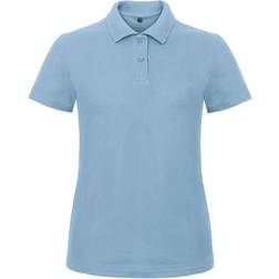 B&C Collection Women's ID.001 Short-Sleeved Pique Polo Shirt - Light Blue