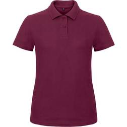 B&C Collection Women's ID.001 Short-Sleeved Pique Polo Shirt - Wine