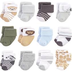 Hudson Baby Cotton Rich Newborn & Terry Socks 12-pack - Boy Safari (10753999)