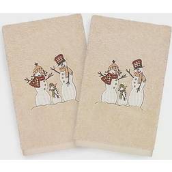 Linum Home Textiles Christmas Snow Family Guest Towel Beige (76.2x40.64)
