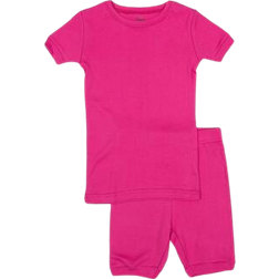 Leveret Kid's Solid Pajama Set 2-piece - Pink