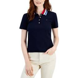 Tommy Hilfiger Short Sleeve Ribbed Polo Shirt - Sky Captain