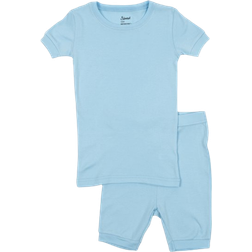 Leveret Leveret Kid's Solid Pajama Set 2-piece - Light Blue