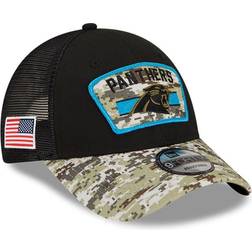New Era Carolina Panthers 2021 Salute To Service Trucker 9FORTY Snapback Adjustable Hat Men - Black/Camo