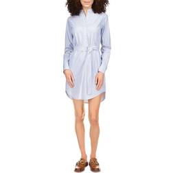 Michael Kors Striped Poplin Shirt Dress - Chambray
