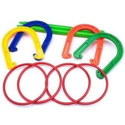 Plastic Horseshoe and Ring Toss Game Set (2 in 1)