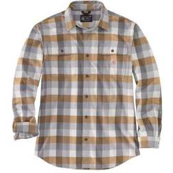 Carhartt Men's Loose Fit Heavyweight Flannel Long Sleeve Plaid Shirt - Asphalt