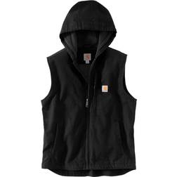 Carhartt Relaxed Fit Washed Duck Fleece-Lined Hooded Vest